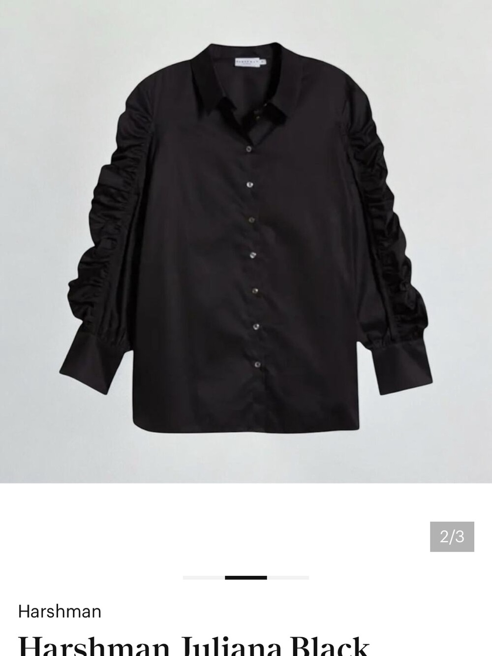 Harshman Juliana
cotton rouched sleeve button down